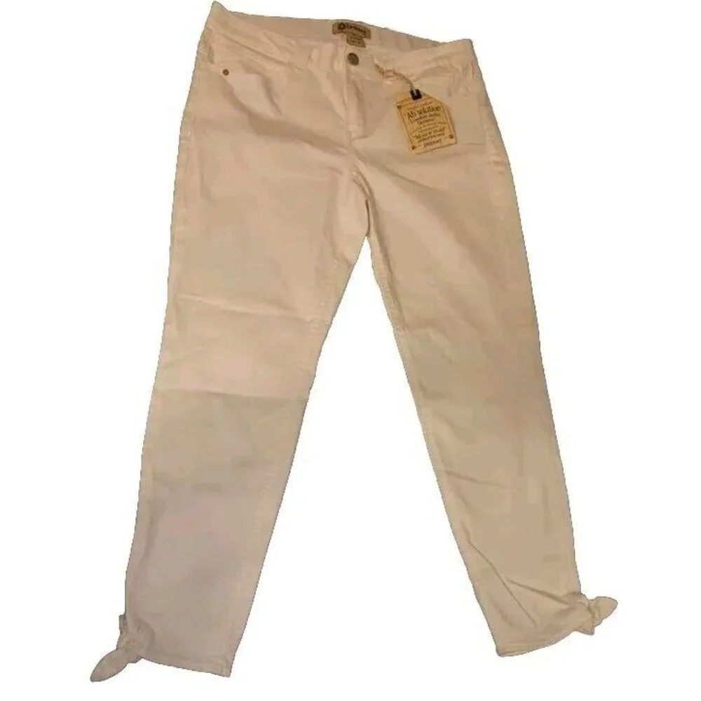 NWT DEMOCRACY White Denim "AB"SOLUTION Slimming Freedom Ankle Skimmer Jeans 14 - Picture 3 of 6